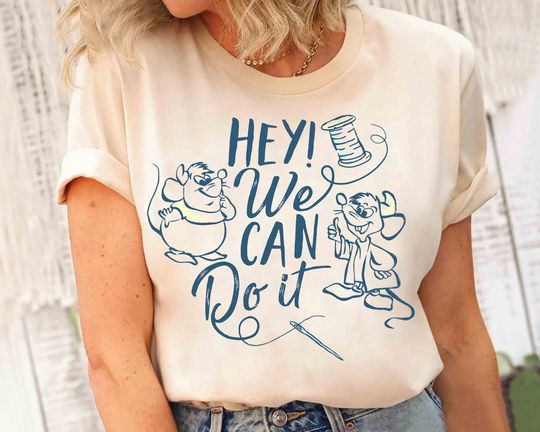 Discover Disneyyy Cinde Jaq & Gus We Can Do It Retro Shirt, Vacation Holiday Birthday Gift