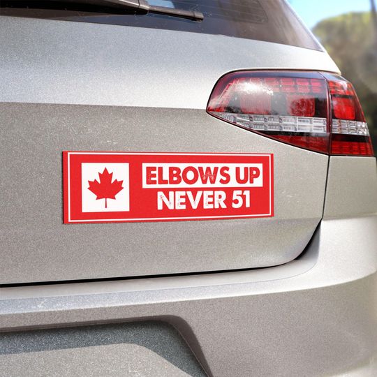 Discover Elbows Up Car Magnet - Canadian Flag Protest Magnet - Anti-Trump