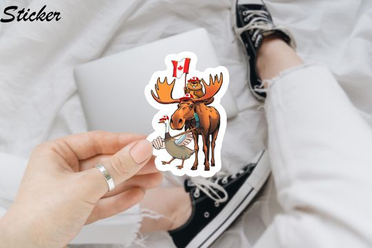 Discover Support Canada Elbows Up Sticker, Canada Sticker, Elbows Up Gloves Off Sticker