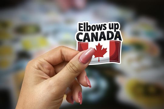 Discover Elbows Up Canada Printable sticker, Canadian pride sticker download Maple leaf sticker