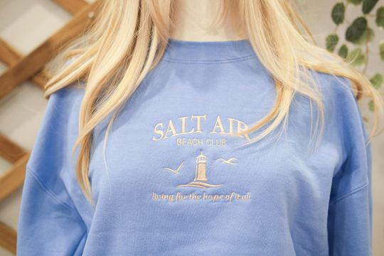 Discover Salt Air August Embroidered Sweatshirt, Live For The Hope of It All, Music Lover Gift