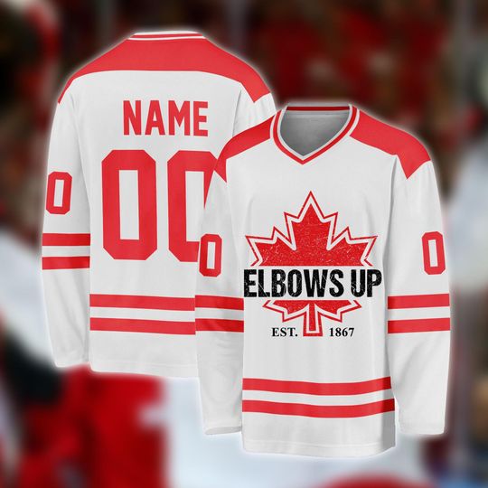 Discover Elbows Up Canada Hockey Jersey, Elbows Up Shirt, Canada Hockey Jersey