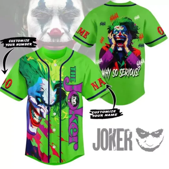 Discover Personalized Joker Clown Hahaha Why So Serious Halloween Baseball Jersey Shirt