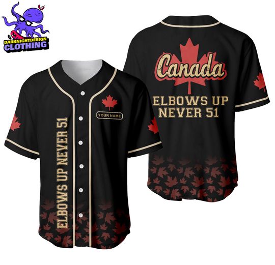 Discover Custom Elbows Up Never 51 Jersey Shirt, Canadian Hockey Culture