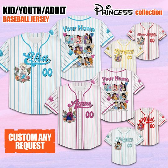 Discover Personalized Disneyyy Princesses Baseball Jersey, Baseball Jersey