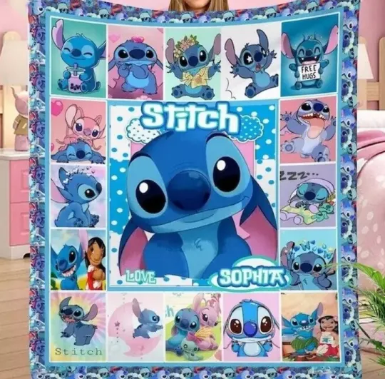 Discover Personalized Name Cute Lilo & Stitchh Blanket, Funny Stitchh Blanket, Stitchh Lover
