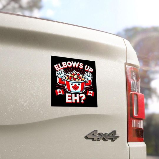 Discover Elbows Up Canada Car Magnet, Canadian Flag Protest Magnet