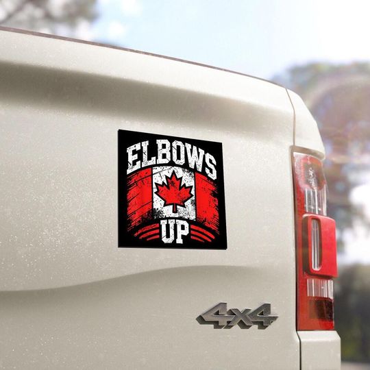 Discover Elbows Up Canada Car Magnet, Canadian Flag Protest Magnet