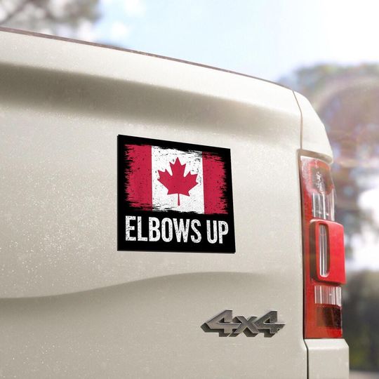 Discover Elbows Up Canada Car Magnet, Canadian Flag Protest Magnet