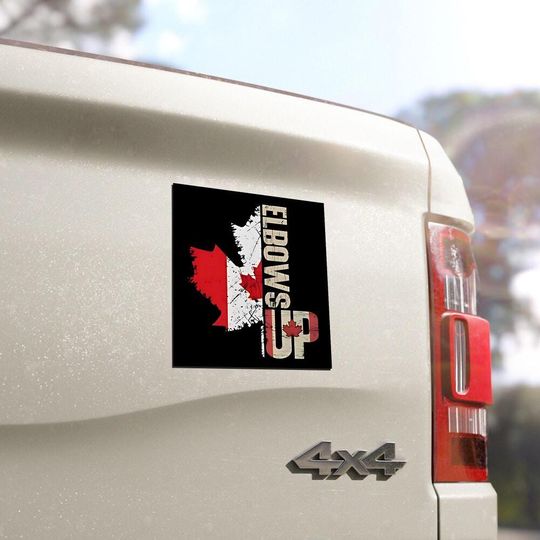 Discover Elbows Up Canada Car Magnet, Canadian Flag Protest Magnet