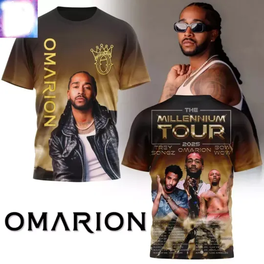 Discover Omarion The Millennium Tour 2025 3D T-Shirt