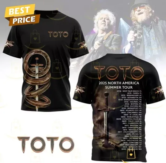 Discover ToTo 2025 North America Summer Tour 3D T-Shirt