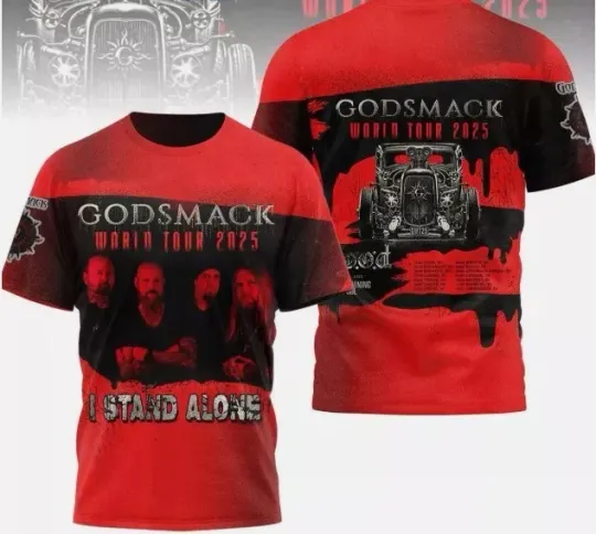 Discover Godsmack World Tour 2025 I Stand Alone 2025 T-Shirt 3D