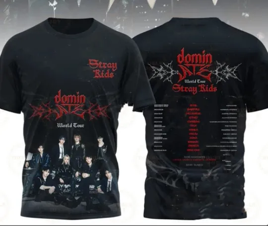 Discover Stray Kids Domin World Tour 2025 AOP 3D T-shirt