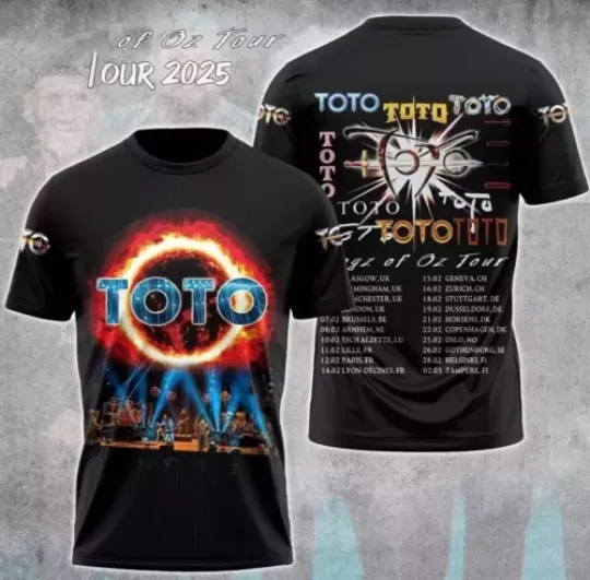 Discover ToTo Band Dogz of Oz Tour 2025 AOP 3D T-Shirt