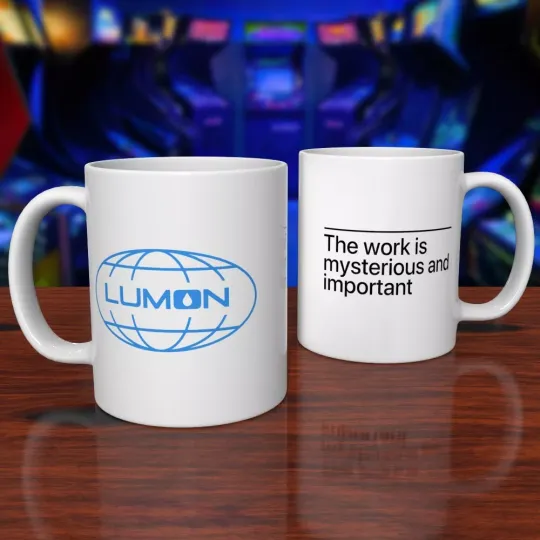 Discover Severance TV Show Lumon Logo & Quote Kier Eagan Mug Version 1