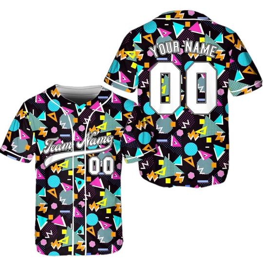 Discover Personalized Retro 80s 90s Baseball Jersey, Custom Team Name Shirt