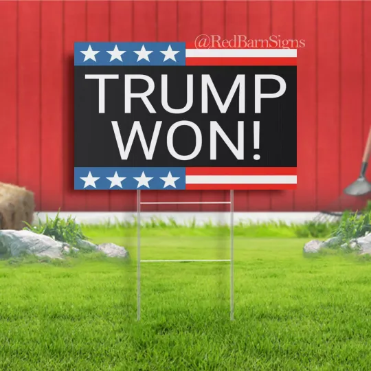 Discover Trump Won Yard Sign Pro Trump Lawn Sign Anti Biden Sign