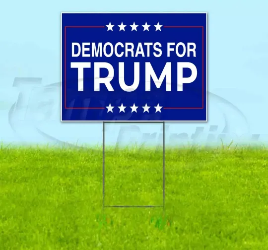 Discover DEMOCRATS FOR TRUMP Yard Sign Corrugated Plastic Bandit Lawn Business MAGA