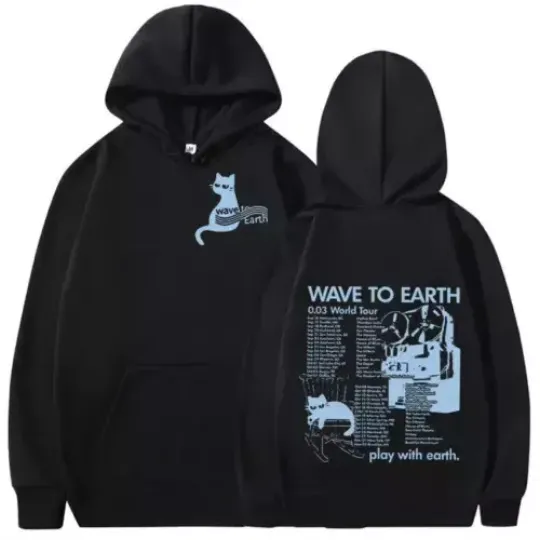 Discover Korean Band Wave To Earth Cat 0.03 2024 World Tour Hoodie Double-Sided Fan Gift