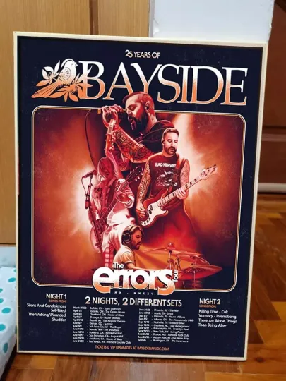 Discover Bayside 25 Years The Errors Tour 2025 2 Nights 2 Different Sets Poster