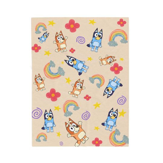 Discover BlueyDad Blanket Kids Throw BlueyDad Blanket Blue Dog Minky Blanket