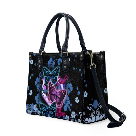 Discover Butterfly Flower Leather Bag