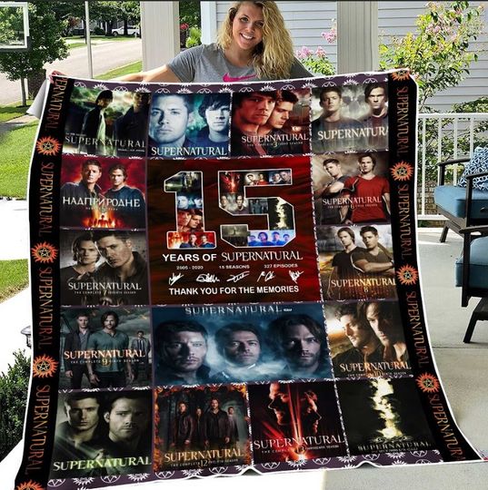 Discover Supernatural 15 Season Thank You for Your Fleece Blanket