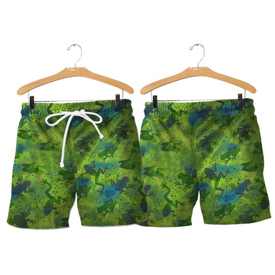 Discover Green Frog Hawaiian Shirt And Shorts