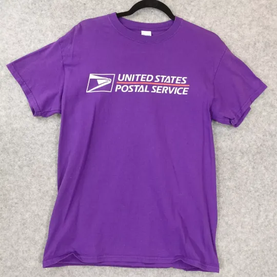 Discover VTG Postal Service Logo Shirt S Purple Heavy Cotton Postal
