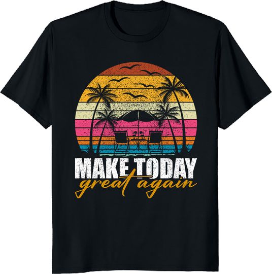 Discover Vintage Circle Sunset Chair & Umbrella T-Shirt