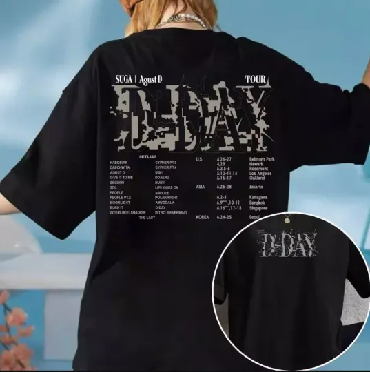 Discover agust d d day tour t-shirt, suga d day album setlist shirt