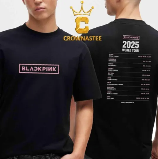Discover Blackpink 2025 World Tour Dates Logo Unisex T-Shirt
