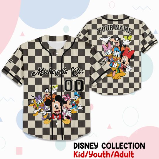 Discover Personalize Mickeyy & Co. est. 1928 Baseball Jersey, Mickeyy And Friends Custom Kid Youth Adult