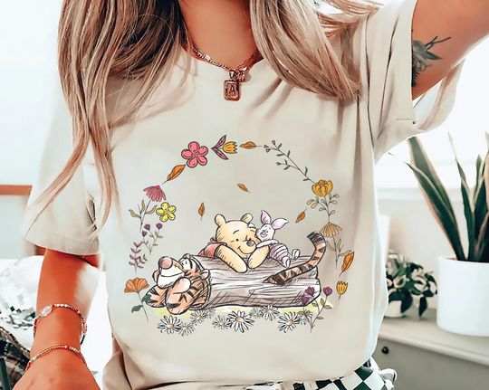 Discover Disneyyy winniee the poohh Floral T-Shirt. Gift for Poohhh Fans
