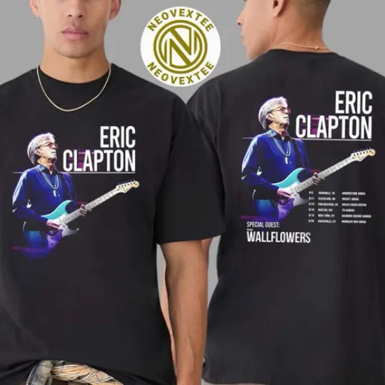 Discover Eric Clapton Us Tour 2025 Dates List Two Sides Print Unisex T-Shirt