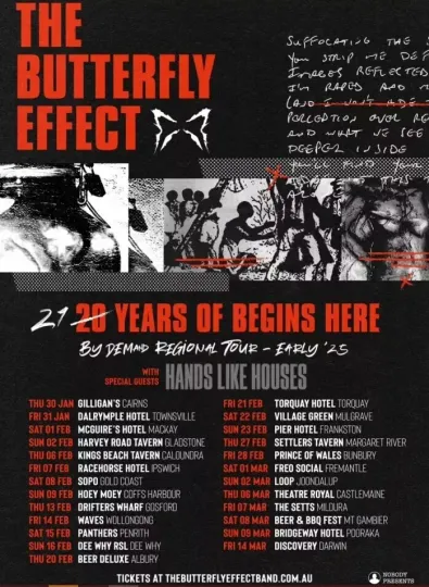 Discover The Butterfly Effect By Demand Regional 2025 Tour Poster