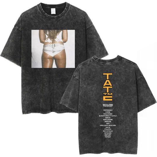 Discover Tate McRae So Close To What 2025 Double Sided Mineral Wash T-shirt