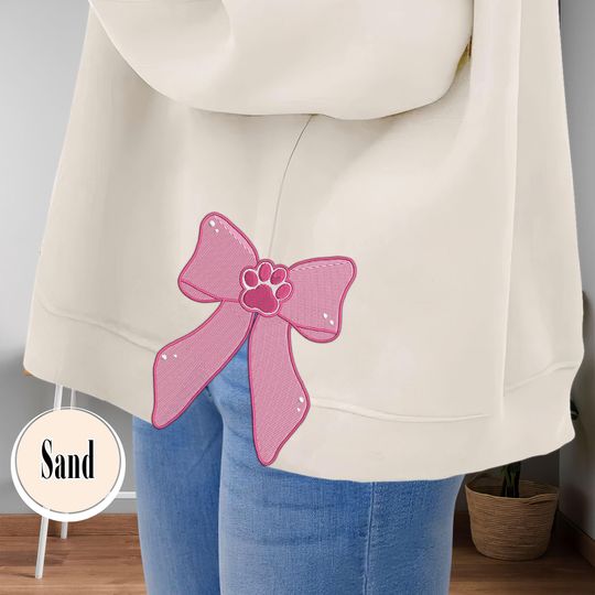 Discover Pink Plaid Dog Mom Side Bow Embroidered Sweatshirt, Cozy Valentine Shirt