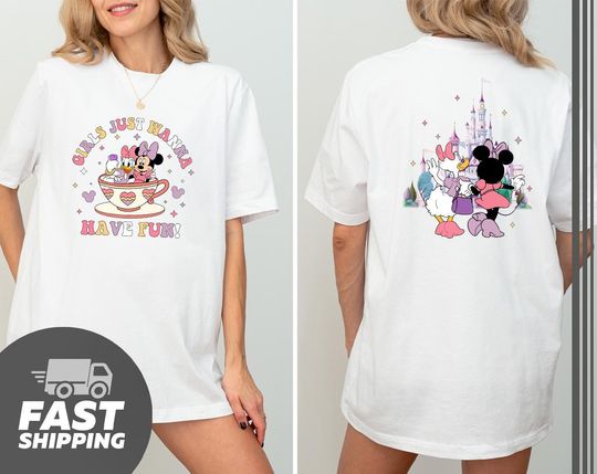 Discover Girls Just Wanna Have Fun Teacup, Disneyyy Minniee Daisy Halloween Shirt,Disneyyy Besties Shirt,Disneyyworld Halloween Teacup Shirt