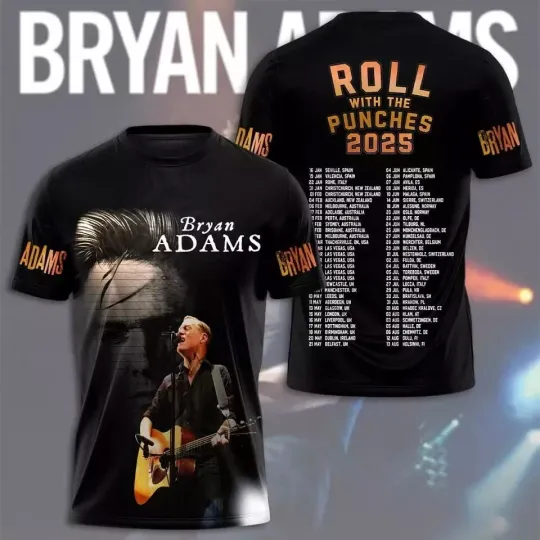 Discover Bryan Adams Roll with the Punches 2025 T-Shirt