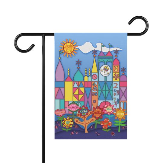 Discover Disneyyy's It's a Small World Garden Flag, Disneyyy Garden Flag