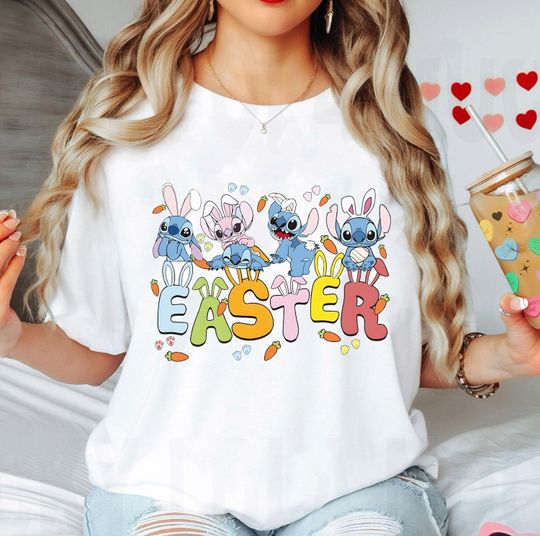 Discover Vintage Disneyyy Stitchh Easter Shirt, Stitchh Bunny Tshirt, Lilo And Stitchh Easter Day Shirt