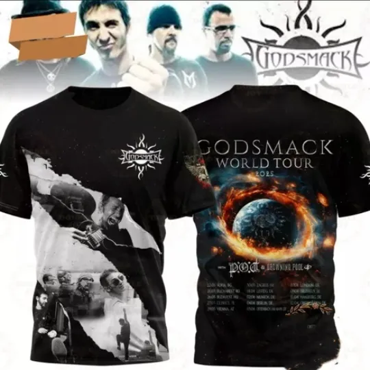 Discover Godsmack World Tour 2025 3D T-shirt