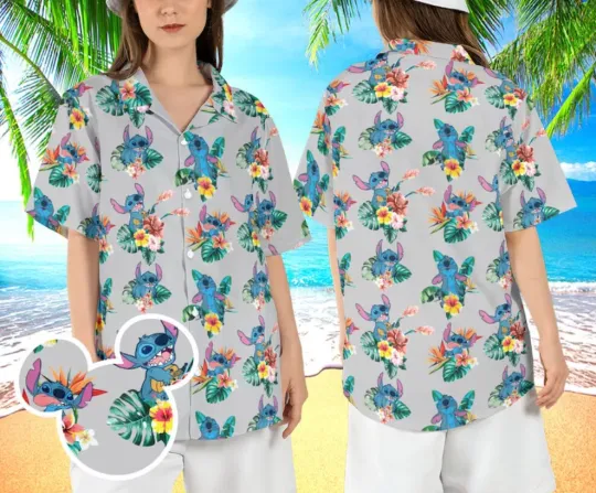Discover Tropical Stitchh Hibiscus Cute Stitchh Summer 3D HAWAII SHIRT