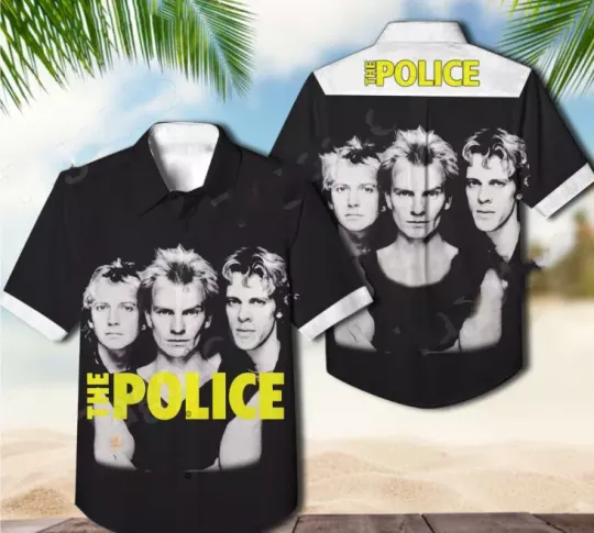 Discover The Police Rock Band Black and White Hawaiian Shirt