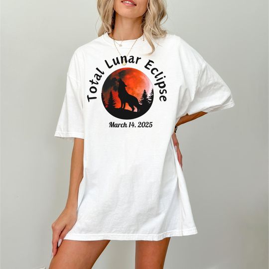 Discover Total Lunar Eclipse 2025 Shirt, 2025 Lunar Eclipse Tee, Blood Moon Shirt