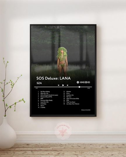 Discover SZA SOS LANA Album Cover Poster  Aesthetic Music Wall Art, Minimalistic Poster Music