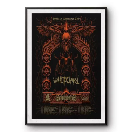 Discover Whitechapel Tour 2025 Hymns in Dissonance Poster
