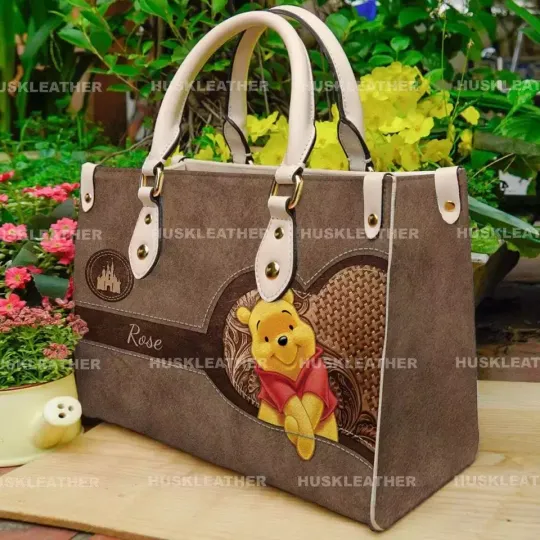 Discover Personalized Name winniee the poohh Cartoon Leather Bag Handbag,Pooh Woman New